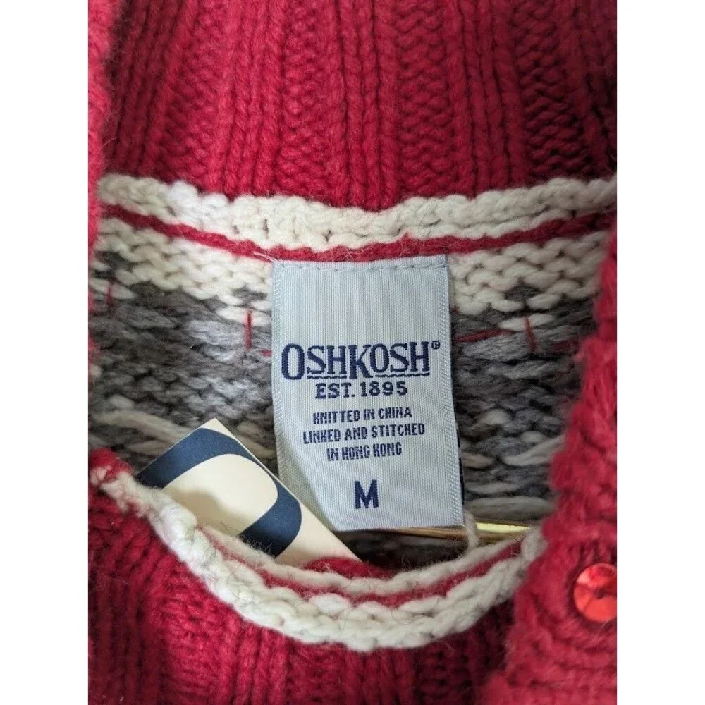 OshKosh Girls Medium Snowflake Cotton Wool Blend Christmas Sweater